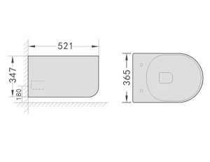 Подвесной унитаз Grossman Thin Rim GR-5602S безободковый с крышкой Soft Close