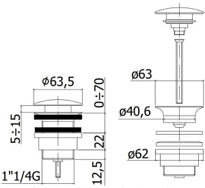 Донный клапан Paffoni Light ZSCA050NO
