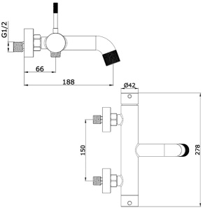 Смеситель для ванны Vieir V403531 / V403531N