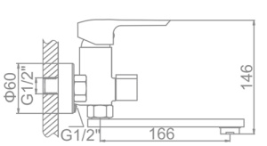 Смеситель для ванны Ledeme H58 L3158