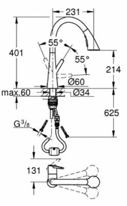 Смеситель для кухонной мойки Grohe Zedra New 32294002 / 32294DC2, хром