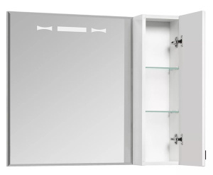 Шкаф-зеркало Акватон Диор 80 1A168002DR01R / 100 1A167902DR01R / 120 1A110702DR01R, 80х69, белый