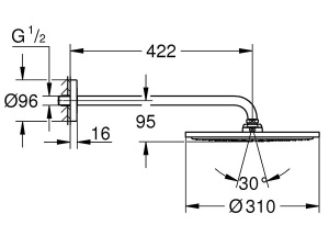 Верхний душ Grohe Rainshower 310 26257000