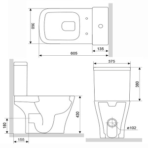 Напольный унитаз Damixa Titan DX78C8600SC, белый