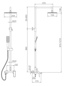 Душевая стойка Ledeme L2414