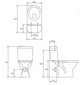 Напольный унитаз Cersanit 425 Merida 010, белый
