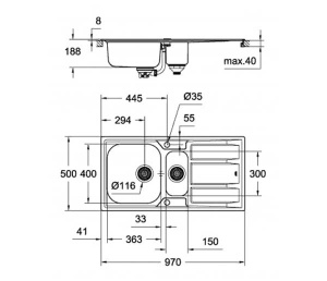 Кухонная мойка Grohe K400 31567SD0 оборачиваемая