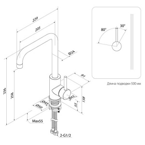 Смеситель для кухонной мойки Iddis Kitchen Line K05STL0i05