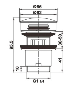 Донный клапан Rose RS01Q