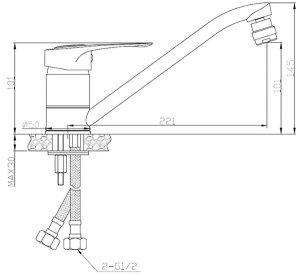 Смеситель для кухонной мойки AV Engineering AVXAN4-A016-239