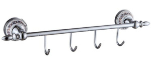 Планка с крючками Savol S-06874A / S-06875A / S-06876A, 48 см 4 крючка, хром