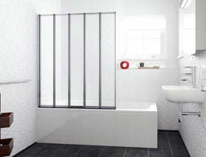 Душевая шторка на ванну Rea Idea 120 складная, 120х140, прозрачный