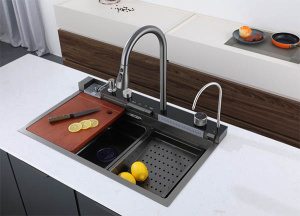 Кухонная мойка Cerutti Gloria II Nano black CT10356 многофункциональная