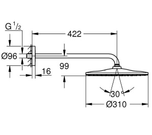 Верхний душ Grohe Rainshower 310 Mono 26557000