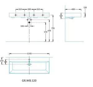 Умывальник Kerama Marazzi Grande 120