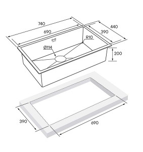 Кухонная мойка Paulmark Gerberg 74 Uni PM257444-GM