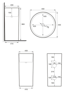 Умывальник SantiLine SL-4014MG напольный