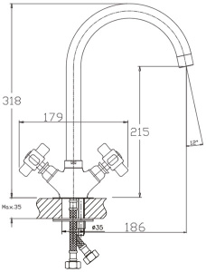 Смеситель для кухонной мойки Haiba HB4118