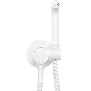 Смеситель встраиваемый Rea Loop White Mat B0255 с гигиеническим душем