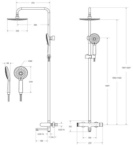 Душевая стойка Cezares STYLUS-CVD-NOP