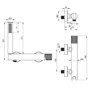 Смеситель для душа Deante Silia Hexa Steel BHS F41M