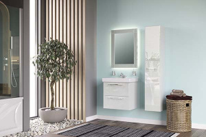 Тумба под умывальник 1Marka Visbaden 60П / 70П 2в.я. Pure White, 60, белый глянец
