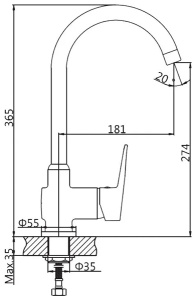 Смеситель для кухонной мойки AV Engineering AVCID4-A557-610