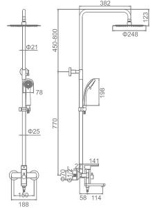 Душевая стойка Ledeme L72416
