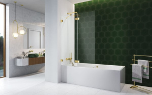 Душевая шторка на ванну Radaway Essenza Pro Gold PND, 100х150, прозрачный