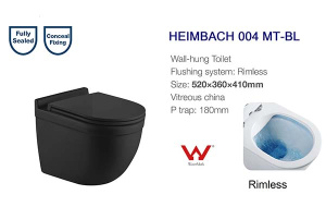 Подвесной унитаз WeltWasser Heimbach 004 MT-BL