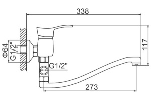 Смеситель для ванны Ledeme H14 L2114