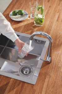 Смеситель для кухонной мойки Grohe Zedra 30026002 / 30026DC2 под фильтр на одну воду, хром