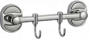 Планка с крючками Savol S-008202 / S-008203 / S-008204 / S-008205 / S-008206, 26 см 2 крючка, хром