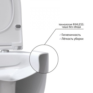 Подвесной унитаз Berges EGO Rimless 082111 с крышкой Soft Close