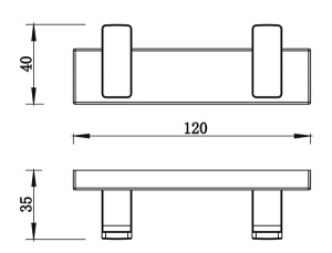 Планка с крючками Whitecross Cubo CU2412GL / CU2412GLB, золото