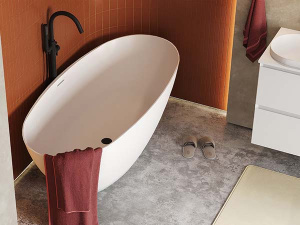 Ванна из искусственного камня Belux Осло белый матовый Solid Surface, 170х75, белый матовый