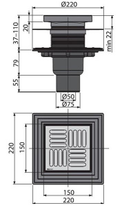 Душевой трап AlcaPlast APV4444