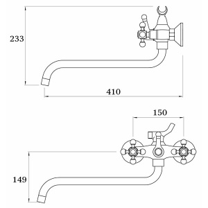 Смеситель для ванны Ganzer GZ09041-D