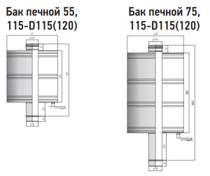 Бак печной ТиС Стандарт 55(50), D115/115 (304)