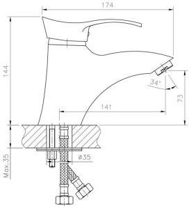 Смеситель для умывальника Haiba HB1001
