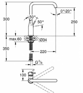 Смеситель для кухонной мойки Grohe Essence New 30269A00 / 30269AL0 / 30269DA0 / 30269GL0 / 30269GN0, темный графит глянец
