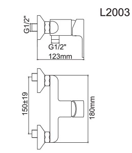 Смеситель для душа Ledeme H03W L2003W