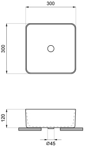 Умывальник Wellsee FreeDom 2.0 323008000 / 323011000, 30х30, серый матовый