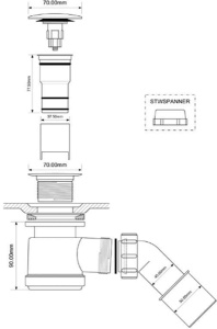 Сифон для ванны McAlpine HC26-IOF-95-CB Click Clack
