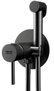 Смеситель встраиваемый Remer X Style X65WCFP / X65WNO с гигиеническим душем, черный брашированный хром