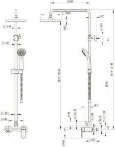 Душевая стойка Bravat Opal F9125183CP-A-RUS