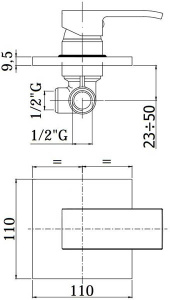 Смеситель встраиваемый Paffoni Elle EL010NO/M (1 функция)