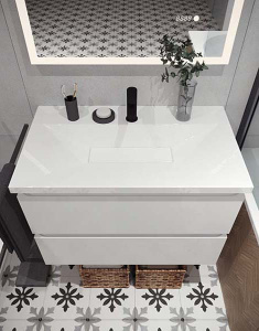 Умывальник Belux Фаворит 850 белый матовый Solid Surface