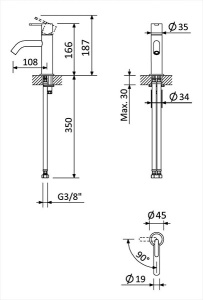Смеситель для умывальника Bruma Leaf 1670012MM