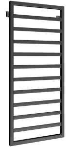 Полотенцесушитель Stinox Bergamo нижнее подключение черный матовый, 50х80 6 перекладин 1, 2 дюйма